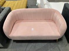 RUSSELL VELVET 2 SEATER SOFA IN PINK - RRP £270 (ZONE 1)