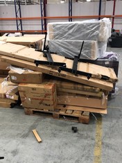 PALLET OF ASSORTED FURNITURE / PARTS TO INCLUDE VIDA DESIGNS DENVER 2 DOOR 2 DRAWER WARDROBE (PART ONLY) (ZONE 4) (KERBSIDE PALLET DELIVERY)