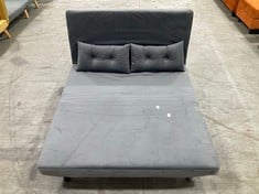 JOLA VELVET FOLDABLE 2 SEATER SOFA BED IN GREY - RRP £330 (ZONE 1)