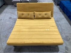 JOLA VELVET FOLDABLE 2 SEATER SOFA BED IN YELLOW - RRP £330 (ZONE 1)