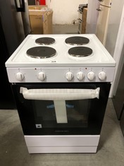 COOKOLOGY SINGLE CAVITY OVEN IN WHITE WITH 4 BURNER HOB (ZONE 6)