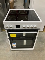 COOKOLOGY 60CM WHITE FREESTANDING DOUBLE OVEN - MODEL NO. CFDO600WH - RRP £400 (ZONE 6)