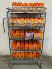 CAGE OF ASSORTED ITEMS TO INCLUDE QTY OF LUCOZADE ENERGY ORANGE FLAVOUR DRINK 4 X 380ML - BBE: 12/2024 (CAGE NOT INCLUDED) (ZONE 6) (COLLECTION ONLY)