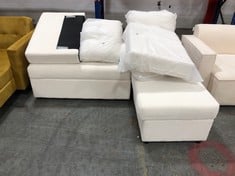 CREAM TEDDY FABRIC 3 SEATER SOFA WITH CHAISE END (PARTS ONLY) (ZONE 7)