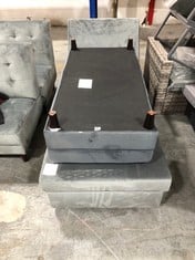 END SEATER SOFA CHAISE TO INCLUDE STORAGE OTTOMAN IN GREY VELVET (ZONE 7)