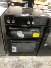 COOKOLOGY 60CM BLACK FREESTANDING DOUBLE ELECTRIC COOKER - MODEL NO. CFDO600BK - RRP £400 (ZONE 7)