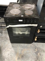 COOKOLOGY 60CM SOLID PLATE FREESTANDING COOKER IN BLACK - MODEL NO. CFSP600BK - RRP £280 (ZONE 7)