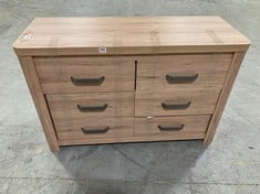 6 DRAWER SOLID WOODEN CHEST OF DRAWERS (ZONE 8)