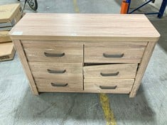 6 DRAWER SOLID WOODEN CHEST OF DRAWERS (ZONE 8)