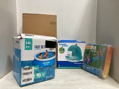 5 X ASSORTED SWIMMING ITEMS TO INCLUDE BESTWAY FAST SET FILL AND RISE SWIMMING POOL