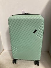 ROCK LUGGAGE SANTIAGO HARDSHELL 8 WHEEL CARRY ON CASE LUGGAGE SUITCASE IN GREEN