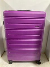 ROCK LUGGAGE LISBON LARGE HARD SHELL 4 WHEEL SUITCASE IN PURPLE