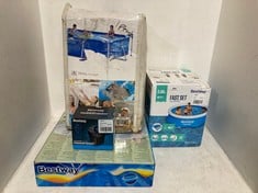 4 X ASSORTED SWIMMING POOL ACCESSORIES TO INCLUDE BESTWAY AC ELECTRIC AIR PUMP POWERTOUCH