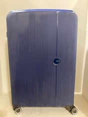 ROCK LUGGAGE HUDSON 8 WHEEL PP HARDSHELL 3 PIECE SUITCASE SET - NAVY - RRP £220