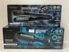 REVAMP PROGLOSS PRO DEFINE PERFECT BLOW DRY VOLUME AND SHINE AIR STYLER TO INCLUDE REVAMP VOLUME AND LIFT CERAMIC VOLUMISER HAIR STRAIGHTENER