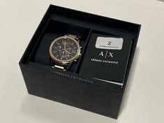 ARMANI EXCHANGE AX7148SET CHRONOGRAPH TWO-TONE STAINLESS STEEL WRIST WATCH FEATURING A BLACK CD FINISH SUNRAY DIAL RRP- £239