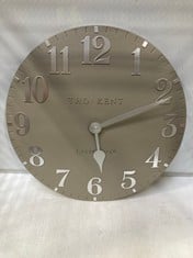 THOMAS KENT 20" ARABIC WALL CLOCK WOOL MINK TO INCLUDE THOMAS KENT 20" MULBERRY WALL CLOCK SILVER CLOUD