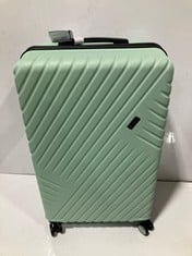 ROCK SANTIAGO 8 WHEEL HARD SHELL LARGE TRAVEL LUGGAGE SUITCASE IN GREEN