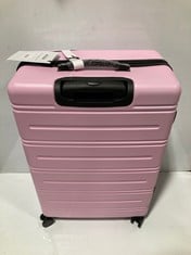 ROCK LUGGAGE LISBON LARGE 8 WHEEL HARD SHELL TRAVEL LUGGAGE SUITCASE IN PINK