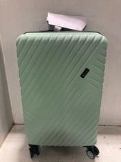 ROCK LUGGAGE SANTIAGO 8 WHEEL HARD SHELL MEDIUM TRAVEL LUGGAGE SUITCASE IN TEAL