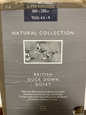 JOHN LEWIS NATURAL COLLECTION BRITISH DUCK DOWN DUVET IN SIZE SUPER KING 260 X 220CM (TOG: 4.5+9)-RRP £105