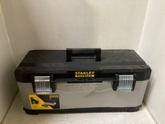 2 X STANLEY ITEMS TO INCLUDE STANLEY FATMAX METAL AND BLACK PLASTIC TOOLBOX