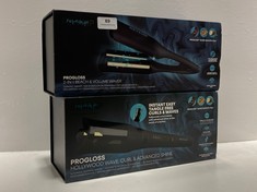 REVAMP PROGLOSS HOLLYWOOD WAVE, CURL & ADVANCED SHINE AUTOMATIC ROTATING HAIR STYLER TO INCLUDE REVAMP PROGLOSS 2-IN-1 BEACH & VOLUME WAVER CERAMIC HAIR STYLER TOTAL RRP- £209.99