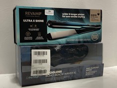 REVAMP ULTRA X SHINE CERAMIC STRAIGHTENERS TO INCLUDE REVAMP PROGLOSS BOHO BEACH WAVER XL TOTAL RRP- £159.98