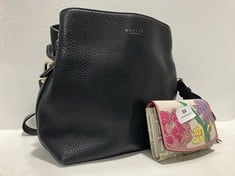 RADLEY CROSSBODY BAG BLACK TO INCLUDE RADLEY PURSE MULTI FLORAL