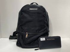 VALENTINO BACKPACK BLACK TO INCLUDE VALENTINO ZIP AROUND PURSE BLACK TOTAL RRP- £219