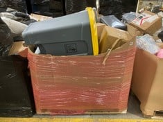 PALLET OF ASSORTED ITEMS TO INCLUDE ADDIS KITCHEN BIN IN GREY (KERBSIDE PALLET DELIVERY)