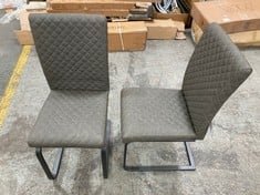 PAIR OF OHIO FAUX LEATHER DINING CHAIRS