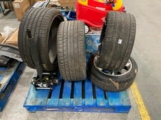 2X BMW ALLOY + TYRES TO INCLUDE LANDROVER ALLOY + TYRE (KERBSIDE PALLET DELIVERY)