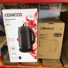 QUANTITY OF KITCHEN & APPLIANCES ITEMS TO INCLUDE KENWOOD DAWN ELECTRIC KETTLE, 360° SWIVEL BASE, WATER LEVEL INDICATOR, CORD STORAGE, BOIL-DRY PROTECTION, REMOVABLE FILTER, CAPACITY 1.7L, ZJ P 09.00