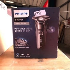 PHILIPS SHAVER SERIES 5000 - WET & DRY ELECTRIC SHAVER IN CARBON GREY WITH 1 X INTEGRATED POP-UP TRIMMER, SOFT POUCH, PROTECTIVE CAP AND CHARGING STAND (MODEL S5887/13).: LOCATION - A