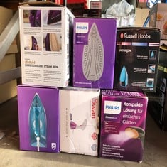 QUANTITY OF KITCHEN & APPLIANCES ITEMS TO INCLUDE TOWER T22008 CERAGLIDE CORDLESS STEAM IRON WITH CERAMIC SOLEPLATE AND VARIABLE STEAM FUNCTION, 2400 W, PURPLE: LOCATION - A