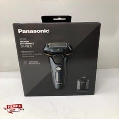 PANASONIC ES-LV97 5-BLADE WET & DRY ELECTRIC SHAVER FOR MEN, RECHARGEABLE, RESPONSIVE BEARD SENSOR, MULTI-FLEX 16D HEAD, AUTO CLEANING, CHARGING STAND, GIFT FOR MEN (2 PIN UK PLUG), 1 X PANASONIC ES-