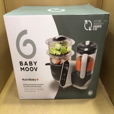 BABYMOOV NUTRIBABY PLUS 6 IN 1 BABY FOOD MAKER, BABY FOOD BLENDER AND STEAMER, FOOD PROCESSOR FOR WEANING, WARMER, DEFROSTER, STERILISER, NUTRITIONIST APPROVED, GREY.: LOCATION - B