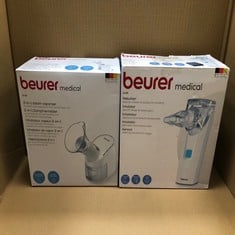 BEURER IH 55 NEBULIZER WITH VIBRATING MEMBRANE TECHNOLOGY, PORTABLE AND QUIET, SELF-CLEANING FUNCTION, INHALER FOR THE TREATMENT OF RESPIRATORY TRACT DISEASES + BEURER SI40 STEAM INHALER | SOOTHING S