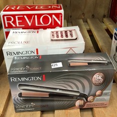 QUANTITY OF HEALTH & BEAUTY ITEMS TO INCLUDE REMINGTON KERATIN PROTECT INTELLIGENT HAIR STRAIGHTENER - HEAT SENSOR MEASURES HAIR MOISTURE LEVELS AND ADAPTS TO THE OPTIMUM TEMPERATURE - PLATES ARE INF