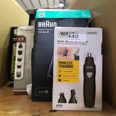 QUANTITY OF HEALTH & BEAUTY ITEMS TO INCLUDE BRAUN BEARD TRIMMER SERIES 3 & HAIR CLIPPERS, 40 LENGTH SETTINGS, RECHARGEABLE 50-MIN CORDLESS RUNTIME, GIFTS FOR MEN, UK 2 PIN PLUG, BT3421, BLACK/VIBRAN