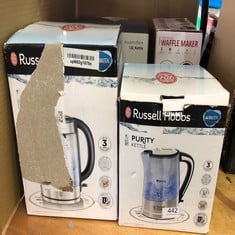 QUANTITY OF KITCHEN & APPLIANCES ITEMS TO INCLUDE RUSSELL HOBBS 22851 BRITA FILTER PURITY ELECTRIC KETTLE, ILLUMINATING FILTER KETTLE WITH BRITA MAXTRA CARTRIDGE INCLUDED, 3000 W, 1.5 LITRE, PLASTIC: