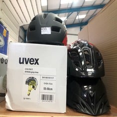 QUANTITY OF SPORTS & EXERCISE ITEMS TO INCLUDE UVEX KID 3 - STURDY KIDS BIKE HELMET FOR CHILDREN - INDIVIDUAL FIT - OPTIMIZED VENTILATION - DIRTBIKE GREY-LIME - 55-58 CM: LOCATION - BACK TABLES