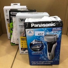 QUANTITY OF HEALTH & BEAUTY ITEMS TO INCLUDE PANASONIC ES-RF31 PREMIUM WET AND DRY 4-BLADE ELECTRIC SHAVER FOR MEN WITH FLEXIBLE PIVOTING HEAD, SILVER, UK 2 PIN PLUG: LOCATION - BACK TABLES