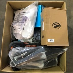 QUANTITY OF CLOTHING & APPAREL ITEMS TO INCLUDE MAGNUM DAHLIA, WOMEN'S SAFETY SHOES, BLACK (BLACK), 2 UK (34 EU): LOCATION - BACK TABLES