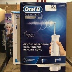 QUANTITY OF HEALTH & BEAUTY ITEMS TO INCLUDE ORAL-B AQUACARE 6 PRO-EXPERT WATER FLOSSER, PLAQUE REMOVER FOR TEETH FEATURING OXYJET TECHNOLOGY, ORAL IRRIGATOR WITH 6 CLEANING MODES, 2 PIN UK PLUG: LOC