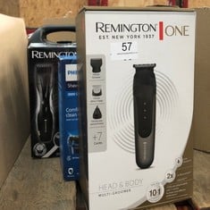 QUANTITY OF HEALTH & BEAUTY ITEMS TO INCLUDE REMINGTON ONE 10-IN-1 HEAD & BODY MULTI-GROOMER FOR MEN & WOMEN (ALL-IN-ONE TRIMMER, 38MM BLADE FOR HAIR & BEARD, FOIL SHAVER, NOSE & EAR, 7 COMBS, USB, W