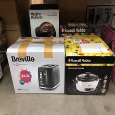 QUANTITY OF ITEMS TO INCLUDE . X BREVILLE BOLD BLACK 2-SLICE TOASTER WITH HIGH-LIFT & WIDE SLOTS, BLACK & SILVER CHROME [VTR001]: LOCATION - A