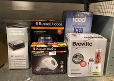 QUANTITY OF KITCHEN & APPLIANCES ITEMS TO INCLUDE RUSSELL HOBBS FOOD COLLECTION ELECTRIC HAND MIXER WITH 6 SPEEDS, EASY RELEASE BUTTON, FINGERTIP SPEED CONTROL, CHROME BEATERS, WRAP AROUND CORD STORA