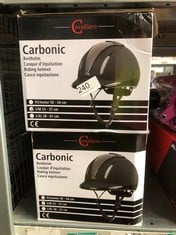 QUANTITY OF SPORTS & EXERCISE ITEMS TO INCLUDE - X COVALLIERO CARBONIC VG1 RIDING HELMET ANTHRACITE 53-57 CM: LOCATION - B RACK